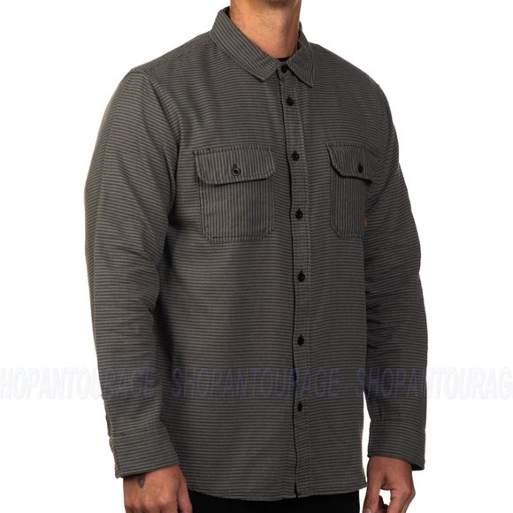 Sullen Art Collective Striper SCM5694 New Long Sleeve Flannel Button Men`s Shirt - Picture 4 of 5